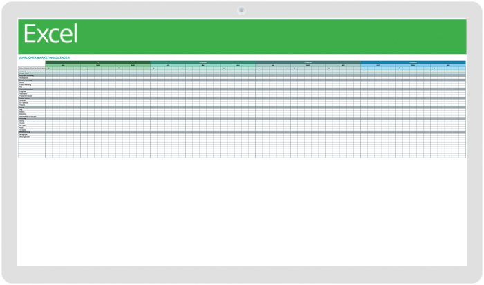 Vorlage für den jährlichen Marketingkalender