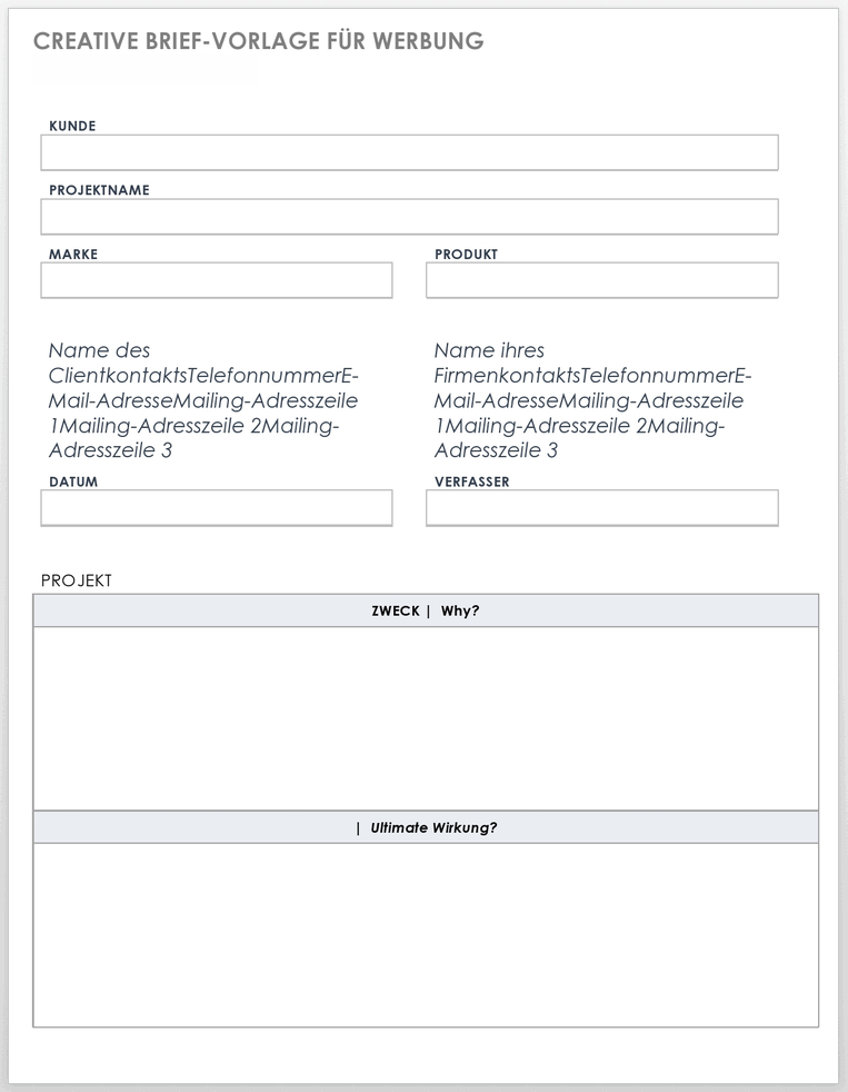  Werbevorlage für kreative Briefings