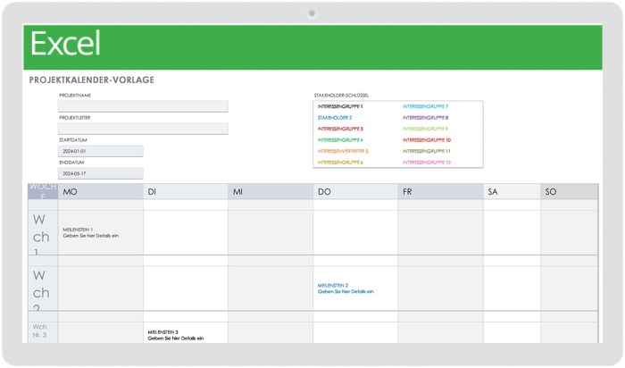 Projektkalender-Vorlage