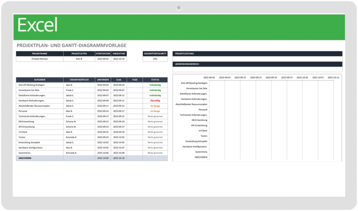 Project Plan and Gantt Chart 49511 - DE