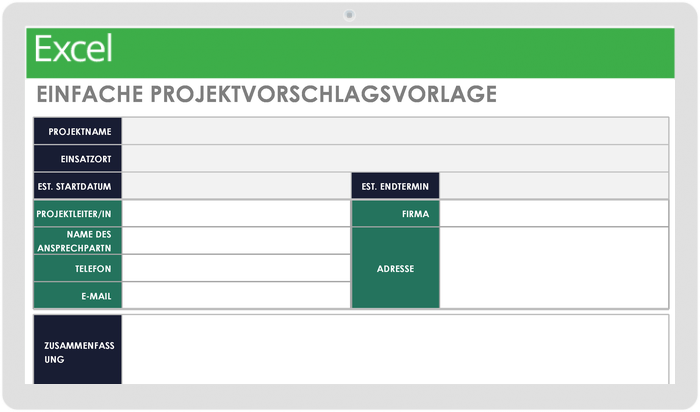  Einfache Projektvorschlagsvorlage