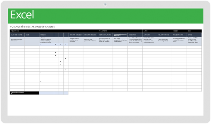  Stakeholder-Analyse-Vorlage