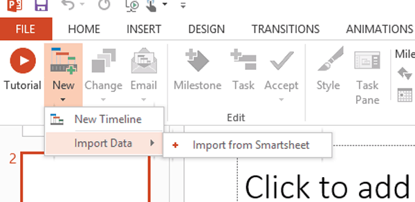 Smartsheet-Zeitachse